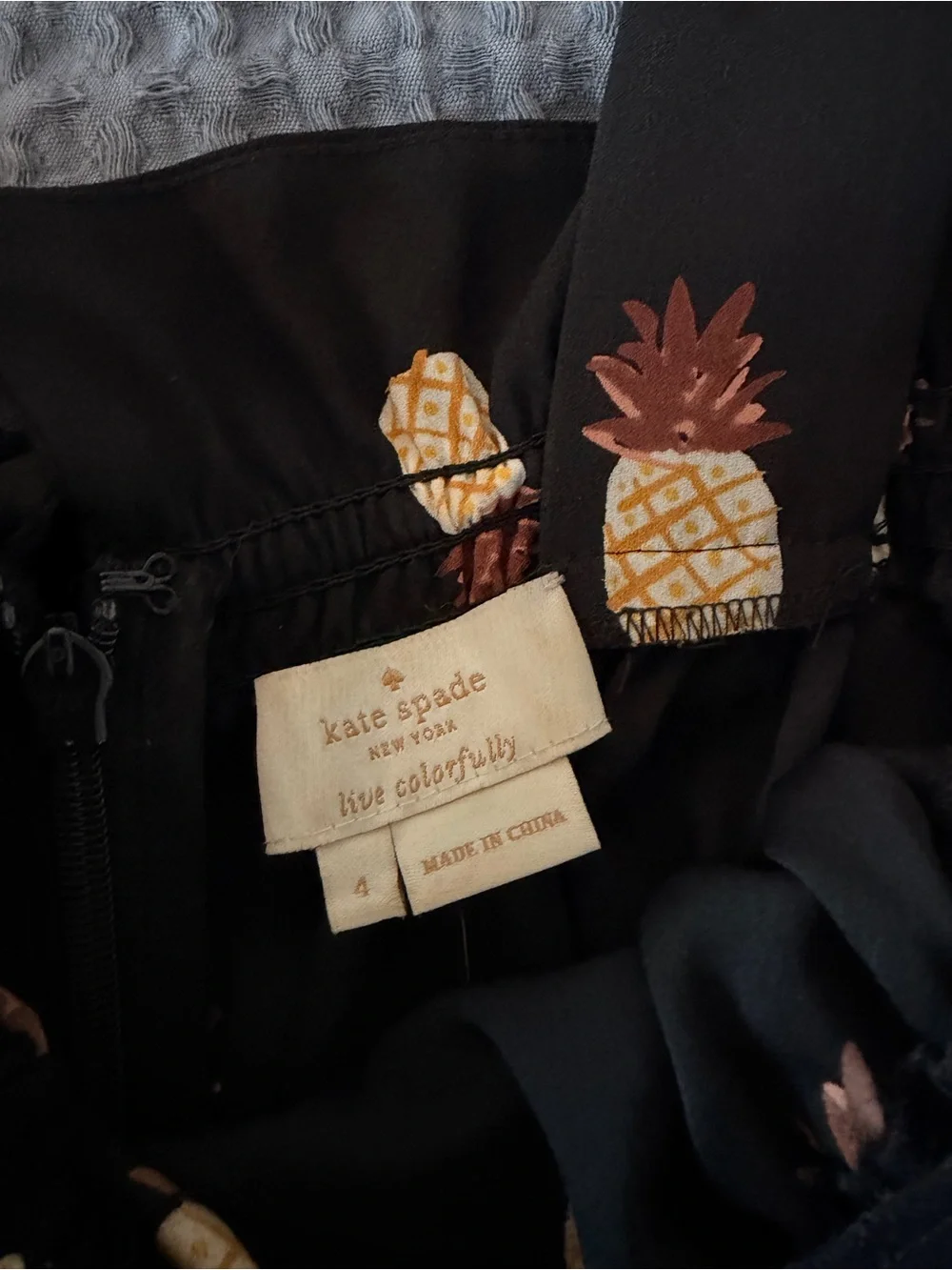 Kate Spade New York Black Pineapple Print Jumpsuit